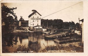 J60/ Greenville Michigan RPPC Postcard c1910 Wright's Dam Eureka Mill 32