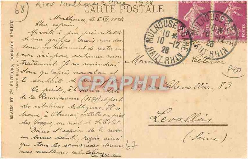 Old Postcard Obernai