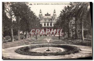 Old Postcard Monte Carlo Gardens and Casino