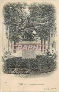 Postcard Old Paris Statue Lamartine