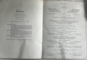 Matson Lines SS Monterey Southern California Menu June 28 1977 Kauai