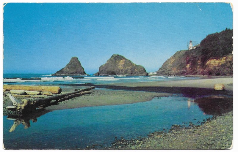 US Heceta Head Lighthouse,  Oregon used and stamped, mailed in 1968.