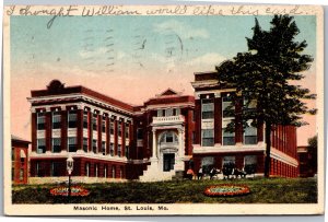 Postcard MO St. Louis  Masonic Home of Missouri  db 1916