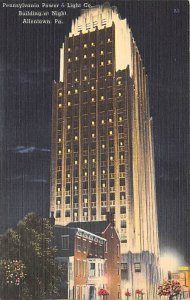 Pennsylvania Power & Light Co. Building at Night - Allentown, Pennsylvania PA  
