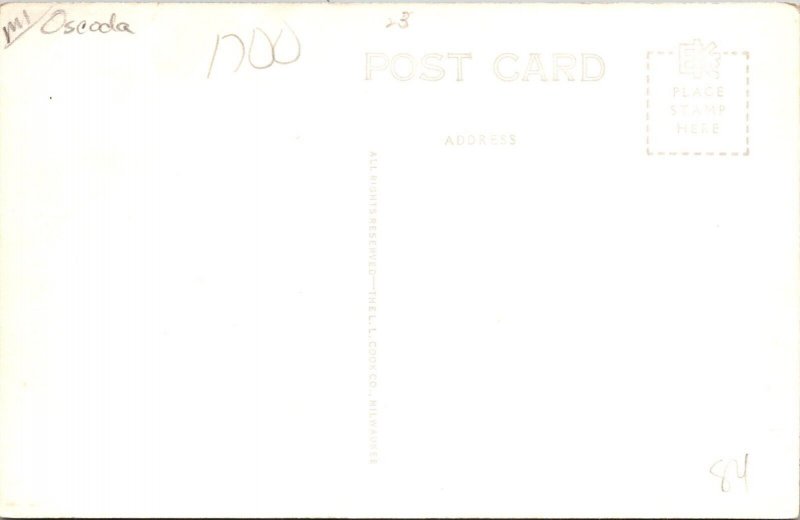 RPPC Sailboat, Oscoda MI Vintage Postcard V79