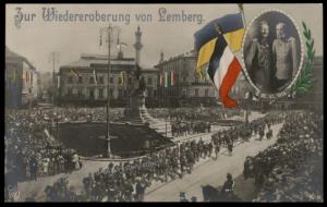 Austria WWI Patriotic Lember Polad Occupation  Postcard RPPC 72154