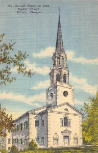 A846 US Atlanta Georgia Second Ponce de Leon Baptist Church 1939 postcard