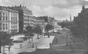 H78/ Stockholm Sweden Foreign RPPC Postcard c1921 Vasagatan Buildings 67