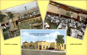Tampa Florida Spanish Park Restaurant 36th St c1930-50s Vintage Postcard