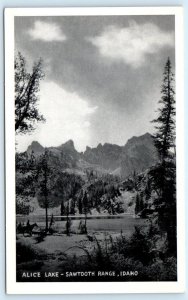 SAWTOOTH MOUNTAINS, ID Idaho ~ ALICE LAKE c1940s Blaine County Postcard