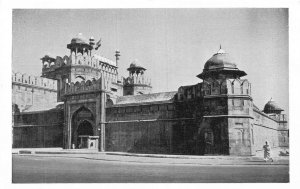 Vintage Delhi Red Fort Lahore Gate Aurangzeb's Barbican India Postcard