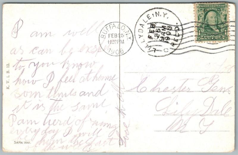 MULTIPLE BABIES ON BOATS 1908 ANTIQUE POSTCARD