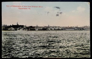 Vintage Postcard 1914 View of Philadelphia from the Delaware River, Pennsylvania