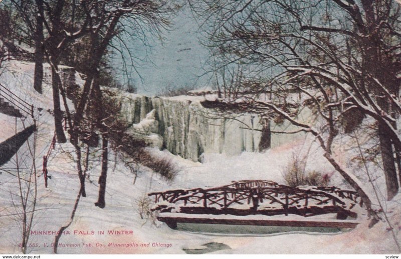 MINNEAPOLIS, Minnesota, PU-1909; Minnehaha Falls In Winter
