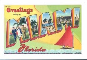 LP29 LARGE letter, Miami, Florida, FL, Postcard.