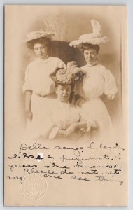 Edwardian Ladies Large Hats Jackson Park Postal Photo Station RPPC Postcard A49