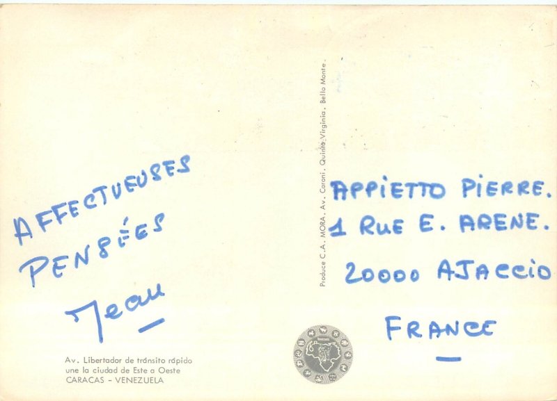 B552 Venezuela Caracas postcard