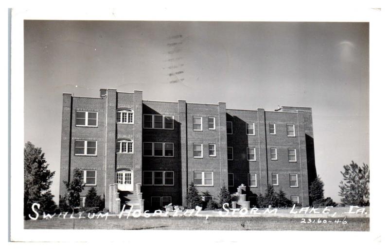 1942 RPPC Swallum Hospital, Storm Lake, IA Postcard