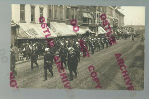Decorah IOWA RPPC 1911 MASONIC PARADE Marching Uniforms MAIN STREET Masons #3