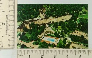 c1960s French Lick IN Sheraton Hotel Country Club Postcard Aerial View Golf 
