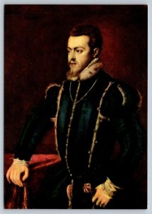 Portrait Of Philippe II Of Spain, Art Postcard By Titian
