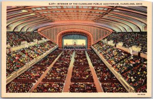 Cleveland Ohio OH, Interior of the Cleveland Public Auditorium, Vintage Postcard