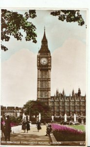 London Postcard - Big Ben from Paliament Square - Real Photograph - Ref 16884A