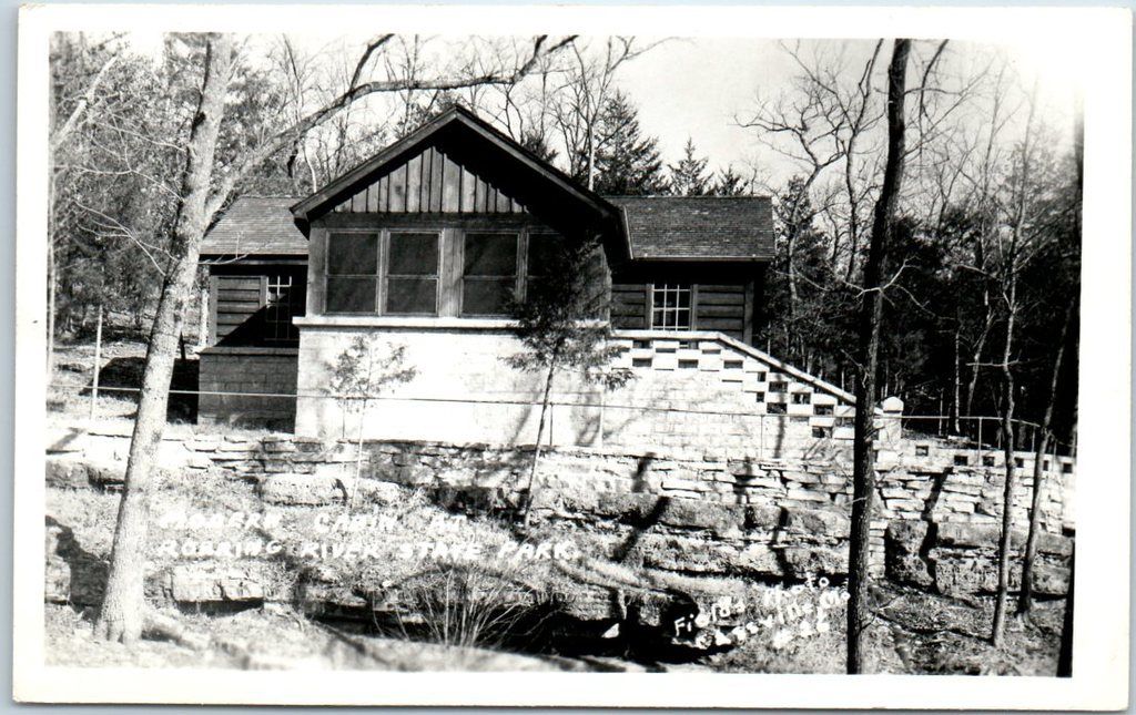 Cassville Mo Rppc Postcard Modern Cabin Roaring River State Park