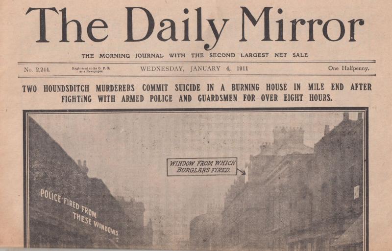 Daily Mirror Police Murderers Suicide Seige 1911 Reprint Newspaper