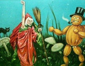Halloween Postcard Anthropomorphic Anglo-American Original 876 Goblin Creature