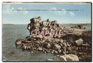 Old Postcard Perros Guirec Ploumanach Rock has Squevel Pointe du Diable