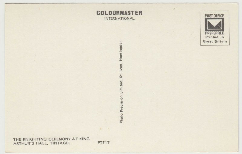 Cornwall; Knighting Ceremony At King Arthurs Hall, Tintagel PPC Unused, c 1970's