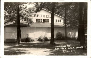 RPPC Wesleyan Camp Ground Fairmount IN c1948 Vintage Postcard J60