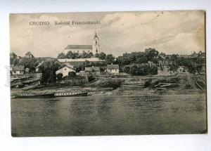 190826 BELARUS GRODNO church Vintage RPPC to Warsaw