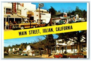 c1960's Main Street In 1800's Was Booming Of Gold Rush Crowds Julian CA Postcard