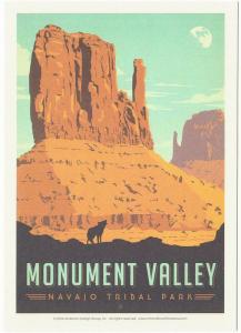 Postcard of Monument Valley Navajo Tribal Park UT AZ Poster Style Postcard