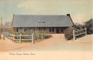 Allston Massachusetts Railroad Depot Exterior Vintage Postcard KK23