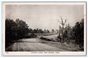 1938 Highway Scene Near Orange Texas TX Vintage Posted Postcard