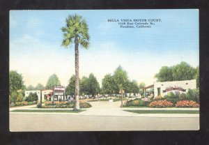 PASADENA CALIFORNIA ROUTE 66 BELLA VISTA MOTOR COURT LINEN ADVERTISING POSTCARD