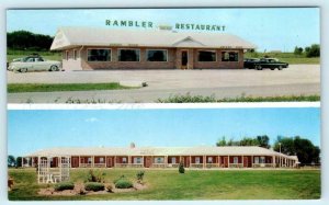 CAMERON, Missouri MO ~ Roadside RAMBLER MOTEL & Restaurant c1950s Cars Postcard