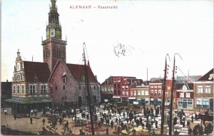 Netherlands Alkmaar Kaasmarkt Vintage Postcard 09.17