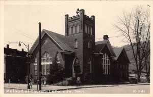 J49/ Lafollette Tennessee Postcard RPPC c40-50s Cline Methodist Church  79