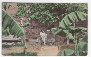 Portio View of Dwelling Mexico 1909 hand colored postcard
