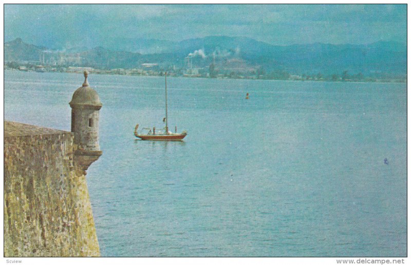 SAN JUAN, Puerto Rico, 1940-1960's; Sentry Box At Bastion San Agustin Overloo...