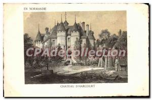 Postcard Old In Normandy chateau d'Harcourt