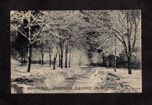 PQ QC Dominion Square Winter Snow Montreal Quebec Carte Postale Postcard Canada