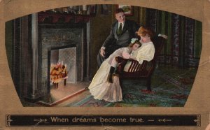 Vintage Postcard 1909 Beautiful Family Portrait When Dreams Become True