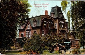 View of Stamford Hospital, Stamford CT c1908 Vintage Postcard L51
