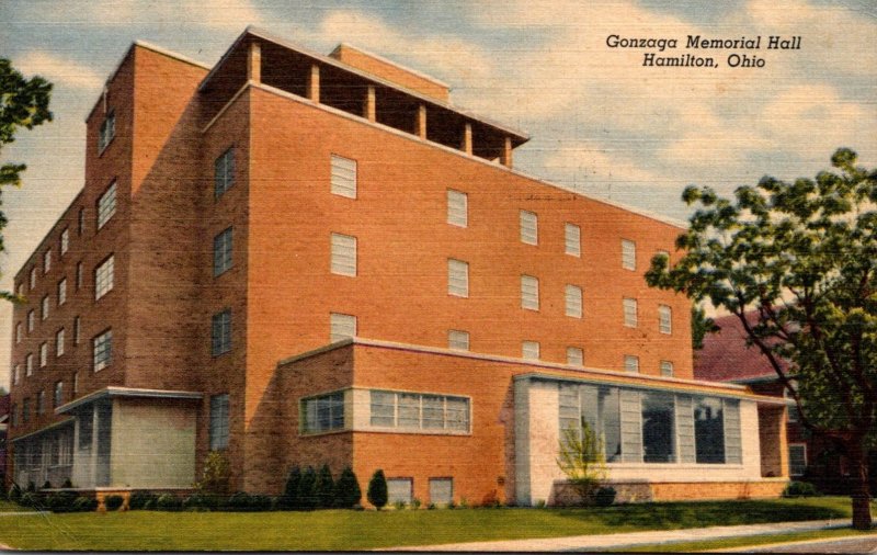 Ohio Hamilton Gonzaga Memorial Hall 1955 Curteich