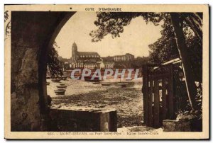 Old Postcard Saint Servan Port Saint Pere Church Holy Cross